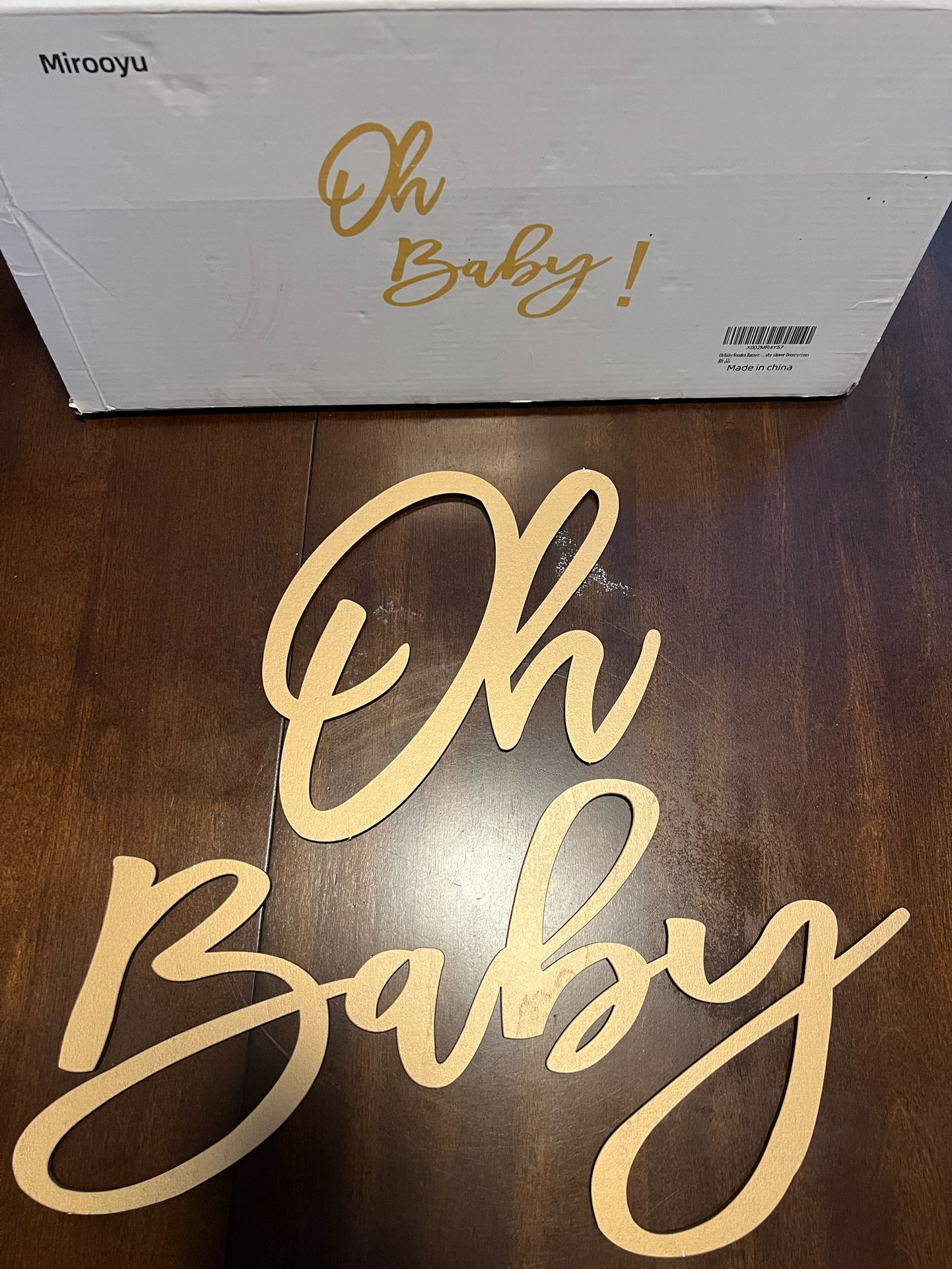 “Oh Baby” Wooden Baby Shower Sign 