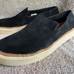 TOMS Sunset Women’s Black Loafer Suede Leather Slip On Comfort Shoes Size 9.5