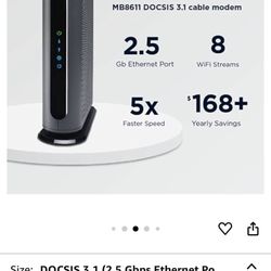 Motorola MB8611 DOCSIS 3.1 Multi-Gig Cable Modem