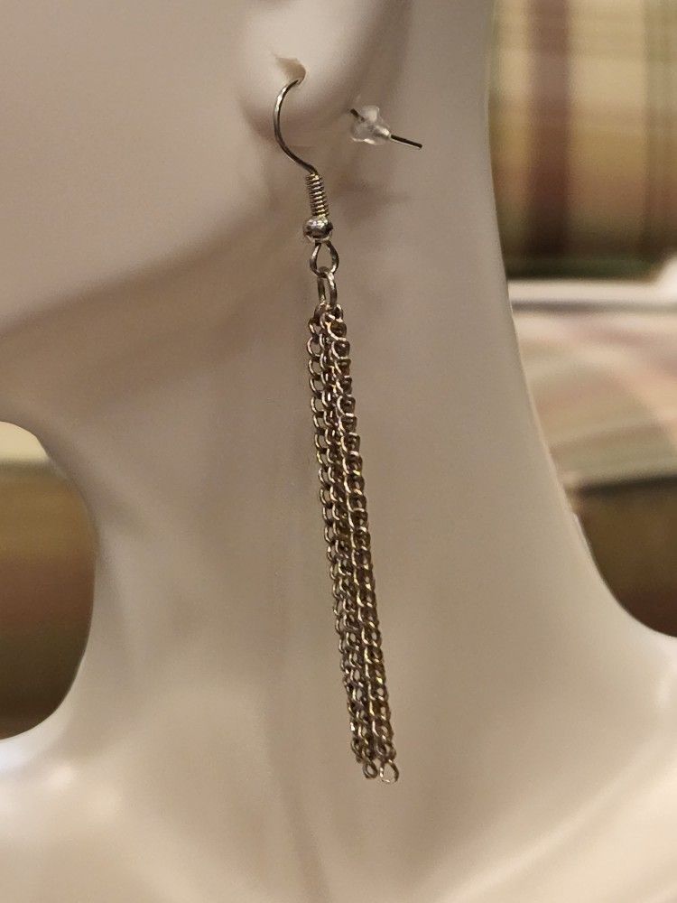 Silver Chain Fringe Earrings