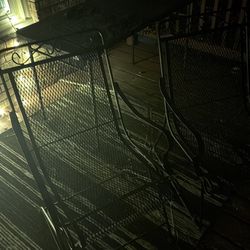 2 metal outside chairs