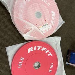 RitFit Pink Olympic Bumper Weight Plates - 2-Inch