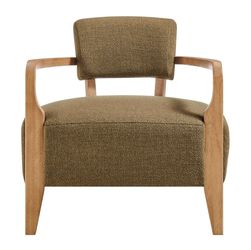 Brand New pair of Mid-Century Modern Wood Frame Armchairs - available in olive green or cream