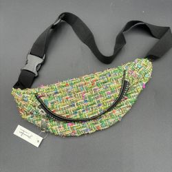 lightly used cute green multi color fanny pack