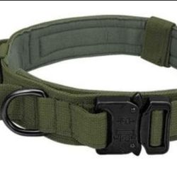 Tactical Dog Collar With Side Handle. Green
