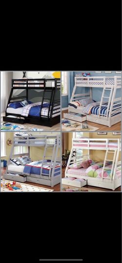 Twin full black BUNKBED with ortho mattress included