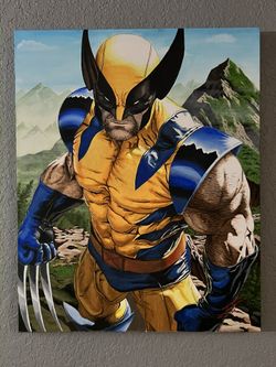 Acrylic Hand Painted Wolverine canvas