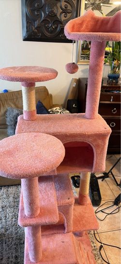 Pink Plush Multi-Level Cat Tree