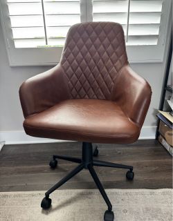 Mid Century Brown Office Swivel Chair