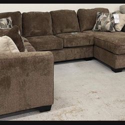 Chocolate Brown Comfortable Casual Sectional ☄️ Brand New💥 Fastest Delivery 🚚  Financing Options💯 Living Room Set