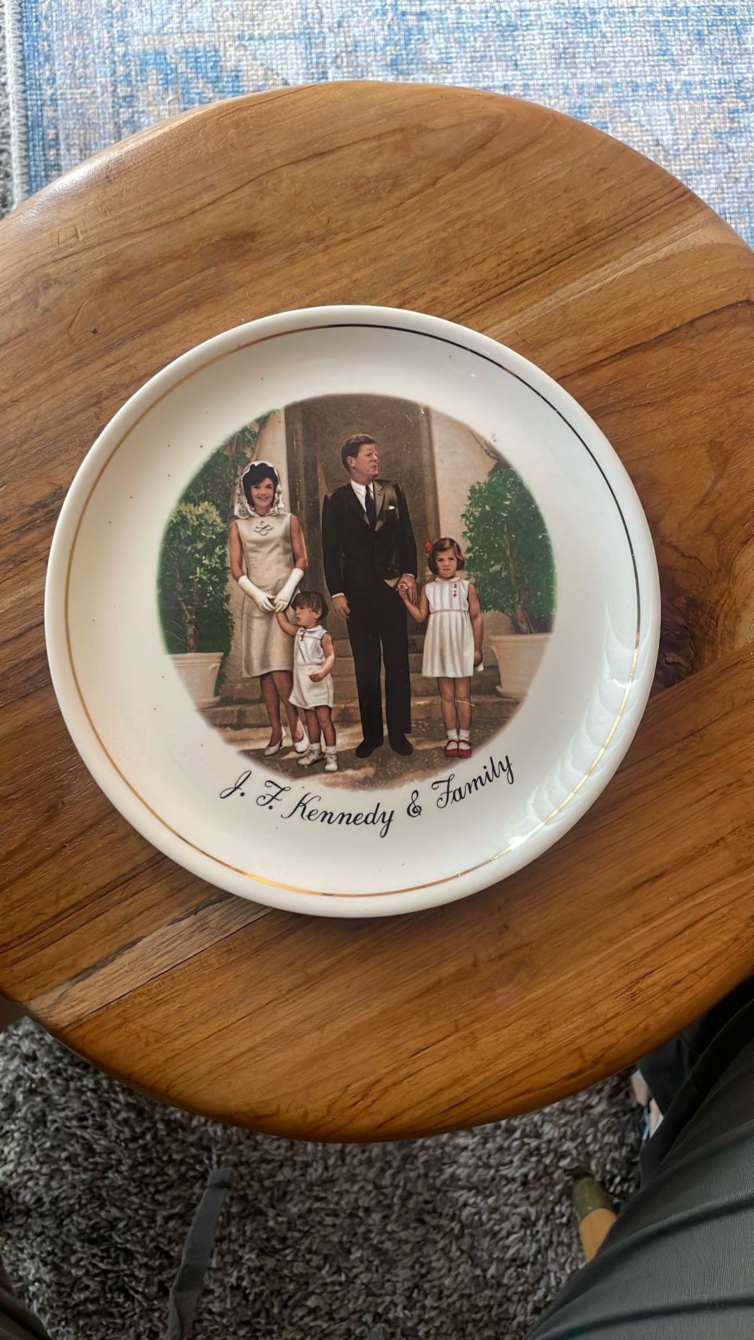 Vintage J.F. Kennedy & Family Gold Lined China Plate 