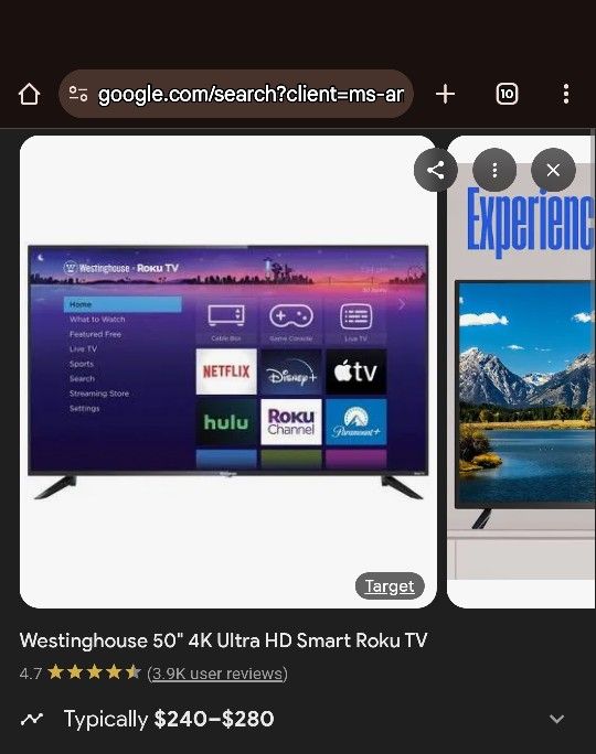 50 Inch Westwing Roku 4k TV New