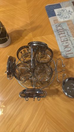 Glass cups with stands