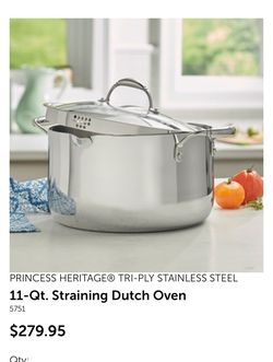 Princess House 11 Qrt Straining Dutch Oven