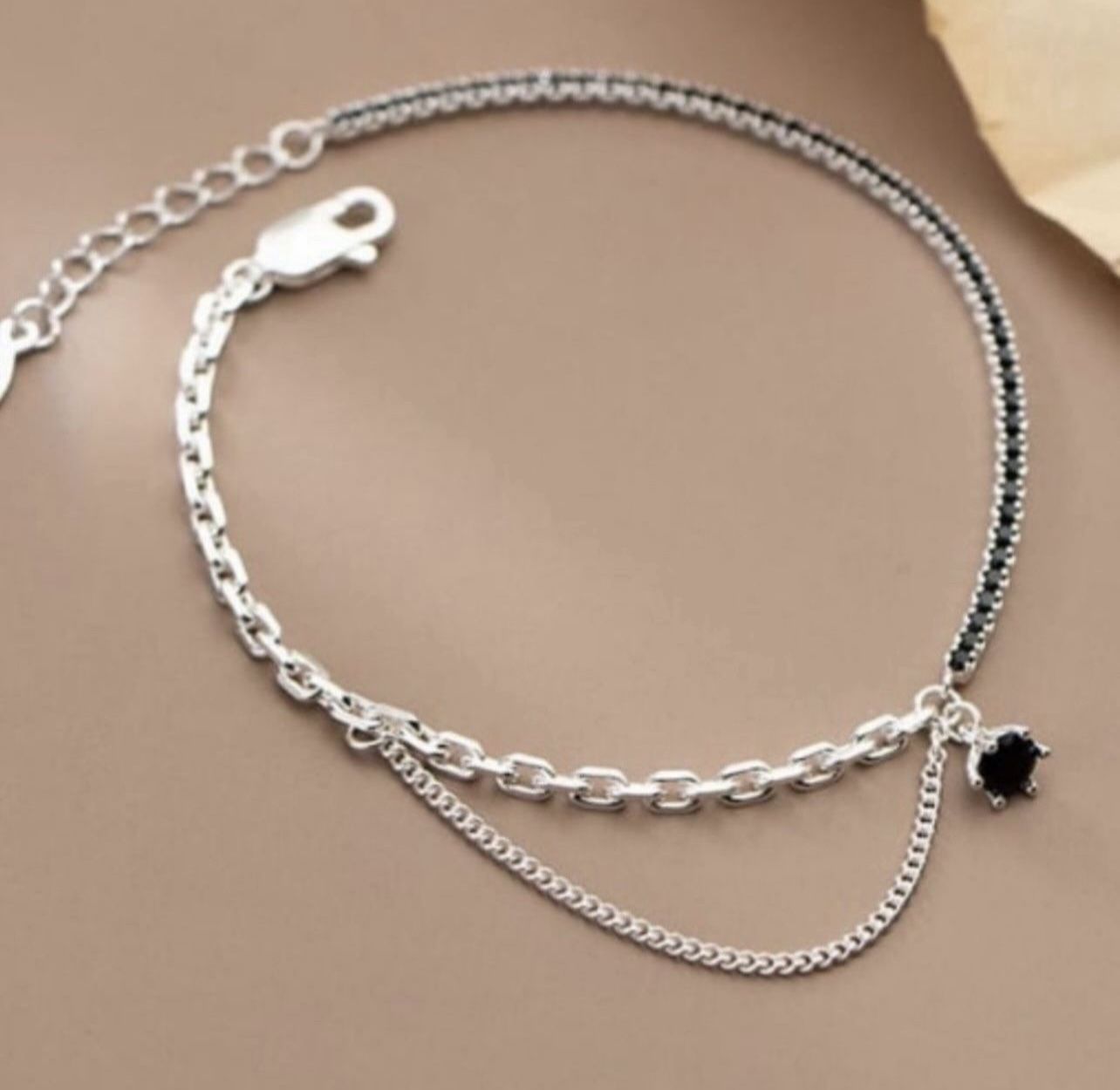 Solid 925 Sterling Silver Irregular Minimist Link Bracelet #LK550