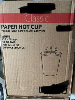 Classic paper hot cup white 1000 ct/per box