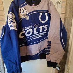 Indianapolis Colts Twill Jacket Coat Chamarra New Size Men's Small And MENS XL