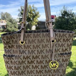 Khaki brown Micheal kors bag with original bag