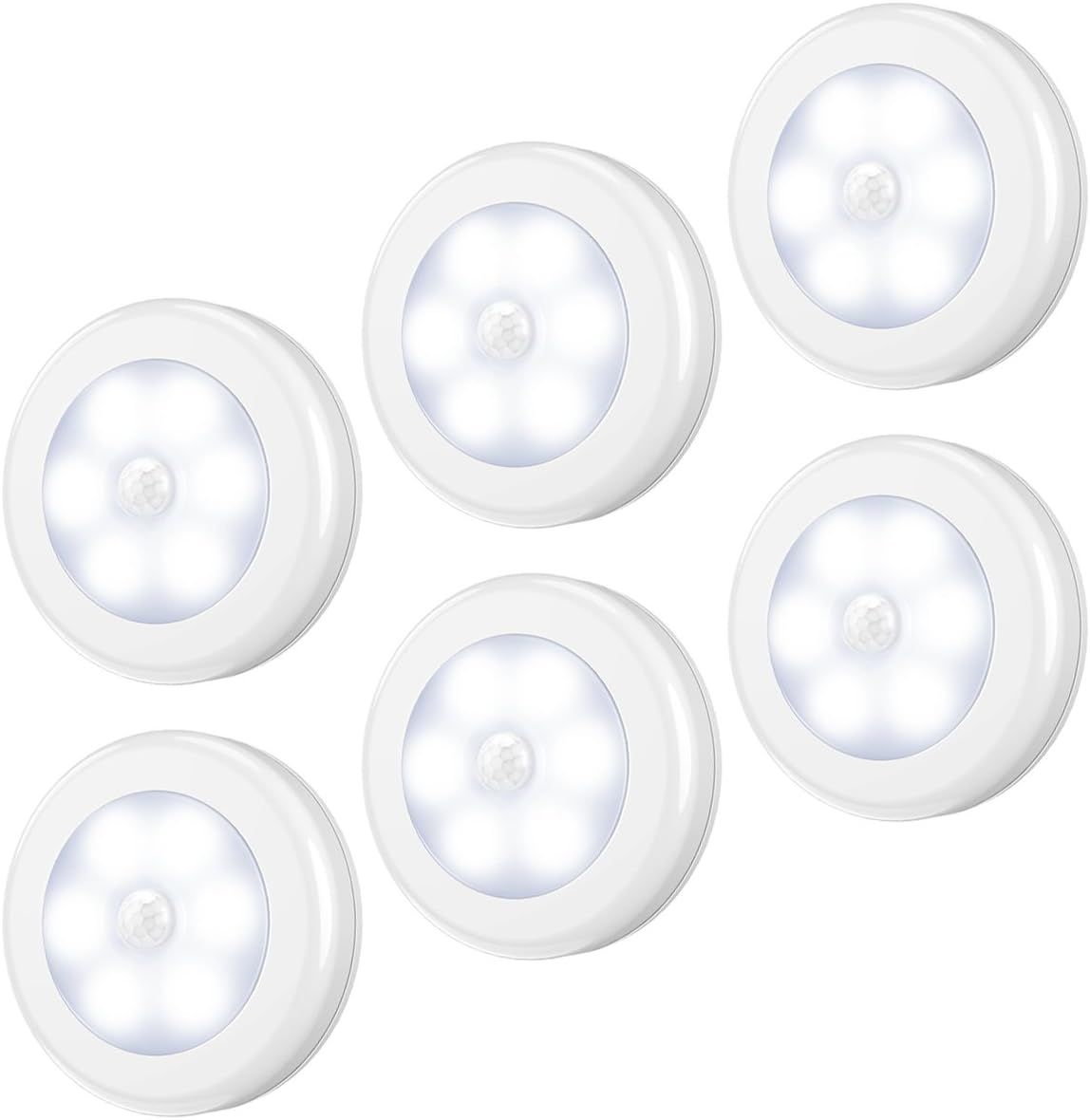 AMIR Upgraded 3.15” Motion Sensor Light Indoor, Cordless Battery Powered Stick on LED Night Lights for Closet, Stair, Under Cabinet, Hallway, Kitchen