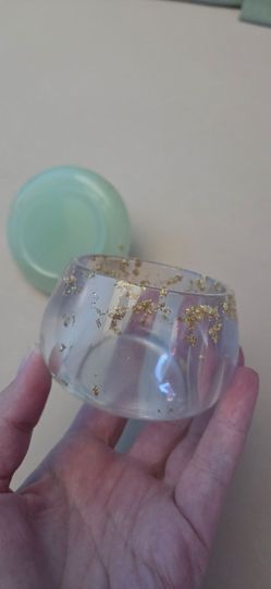 Handmade Resin Mushroom with Gold Flakes
