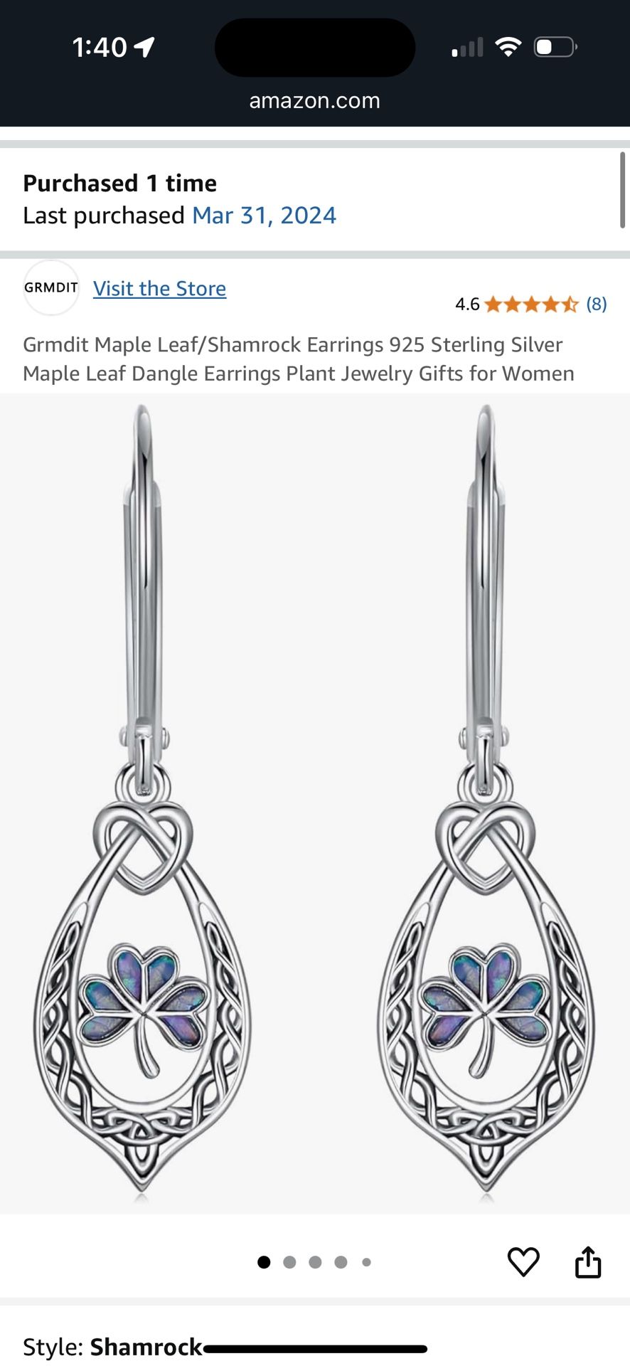 Sterling silver clover earrings