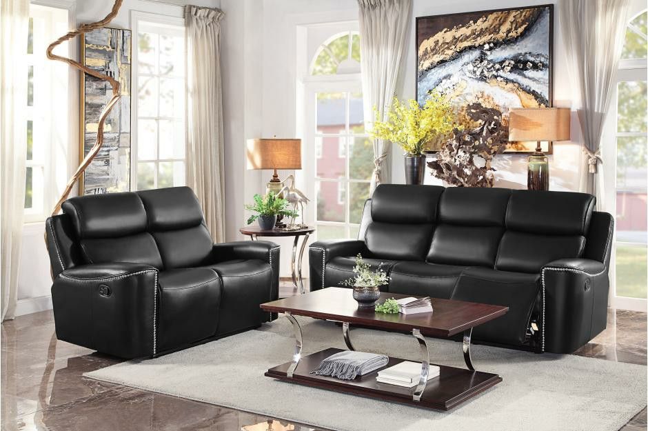 New black color reclining sofa and loveseat tax included free delivery