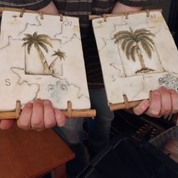 These Are Very Heavy Slate With Palm Trees  25.00 