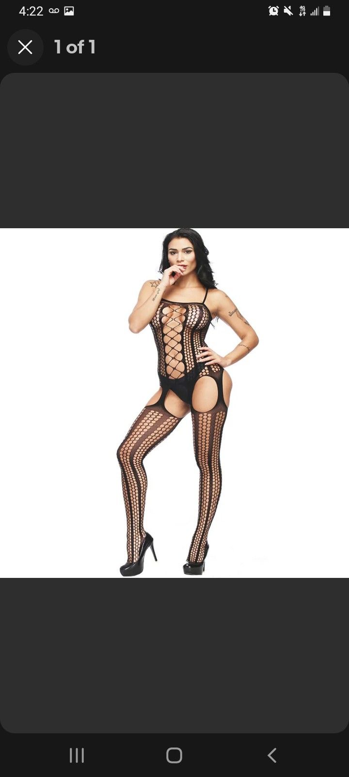 BLACK FISHNET BODYSUIT