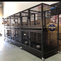 Dog Pet Cage Kennel Size 43 With Divider And Feeding Bowls Set Of 6 New In Box 📦 