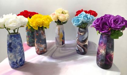 *** SPECIAL *** Ceramic Vases with Faux Floral Bouquets ($15 EACH) @ Lasting  Creations