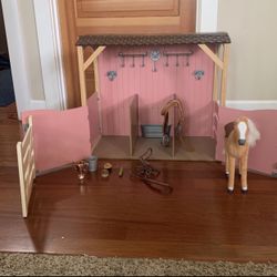 18” Doll Pink Horse Barn