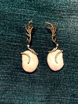 Baroque Pearl Diamond Drop Earrings