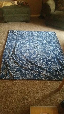 Beautiful blue and white designed blanket