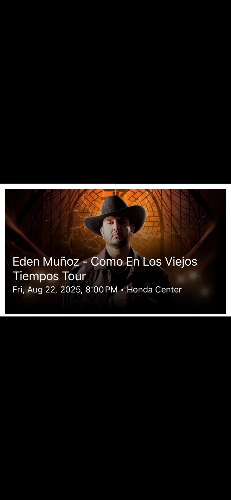 Floor Tixs 2-4, Eden Munoz Concert, Row 8
