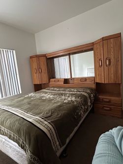 Bed frame, spring box and mattress