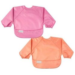 Tiny Twinkle Mess Proof Baby Bibs, 2pk Waterproof Smock Baby Bibs for Eating
