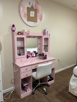 Pink vanity