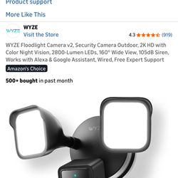 Wyze Flood Light Camera V2, Security Outdoor Camera