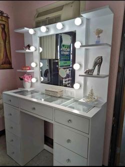 Vanity with Shelves
