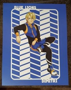 Fire Emblem Game Dimitri Blue Lions Faction Art Print 11In W 14In L