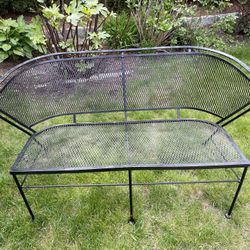 Wrought Iron Bench Yard