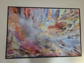 Large Framed Abstract Wall Art – 59.5" x 39.5