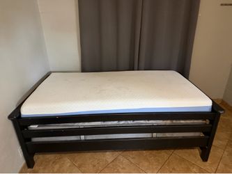 Twin bed frame and mattress