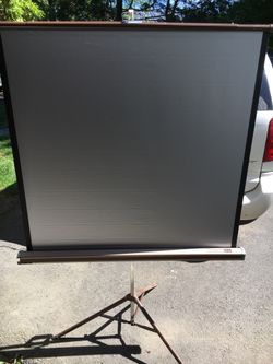 Old school 40” x 40” film projector fold up expandable screen.
