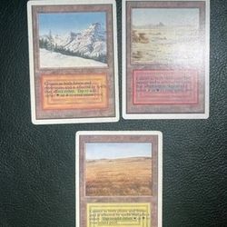 MTG Dual Lands x3 Savannah, Badlands, Taiga. All MP Condition