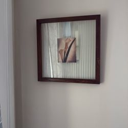 2 Glass And Wooden Frame Art
