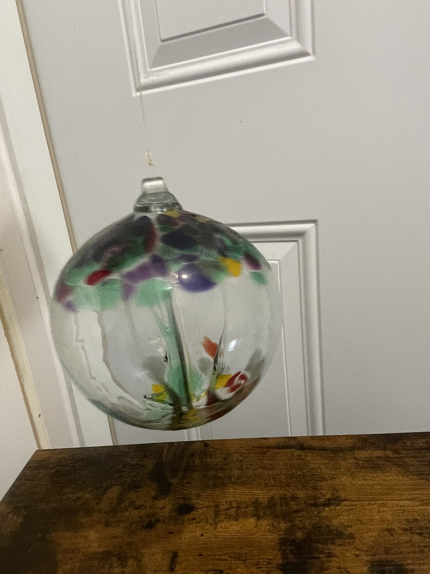 Hand-Blown Kitras Art Glass Orb – Tree of Enchantment Style Ornament