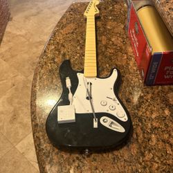 Wii Rock Band Guitar With Attachment 