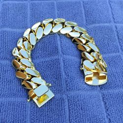 10k gold plated Miami Cuban link 22mm bracelet 