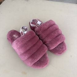 Fuzzy Pink UGG Slippers